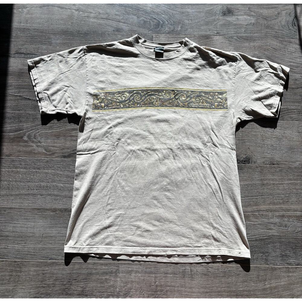 Vintage Y2K Silver Strand Tan Large Short Sleeve Graphic Band Tribal Surf Tee